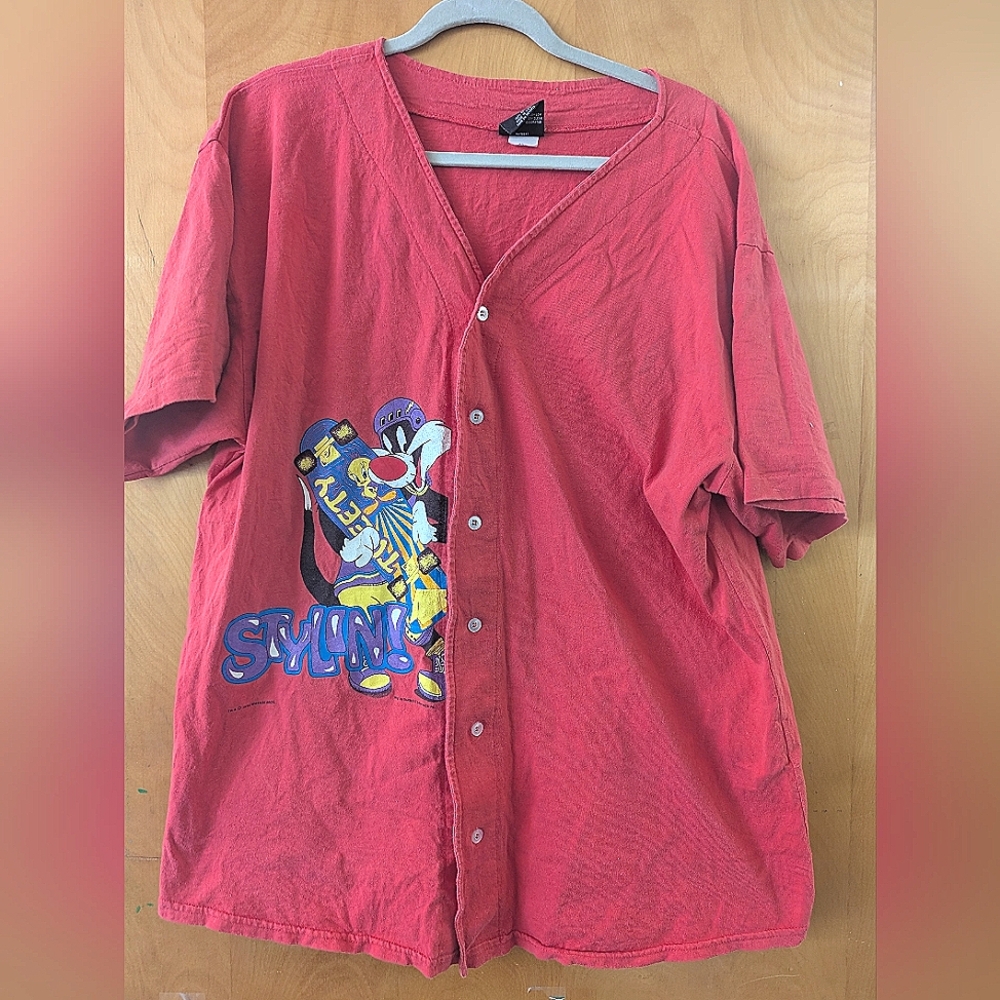 Vintage Looney Toons Button Jersey